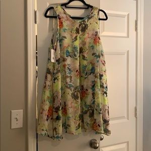Newbury Kustom Neon Lime Floral Dress